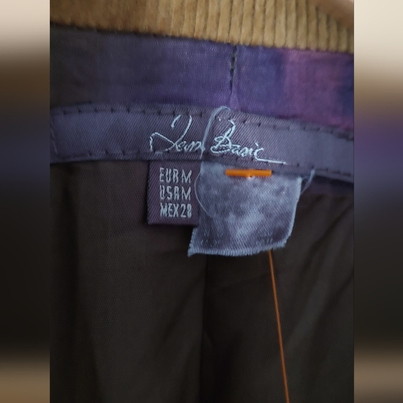 Jean Basic  Women Long Jacket Corduroy Style 70s' Vintage Embroidery Size Medium - Picture 14 of 15